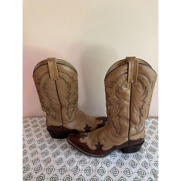 Dan Post Brown Leather Cowboy Boots - Picture 3 of 10